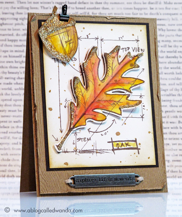 1 ablogcalledwanda.com Tim Holtz Leaf Card