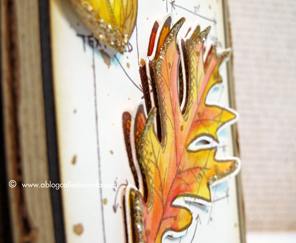 1 ablogcalledwanda.com Tim Holtz Leaf Card