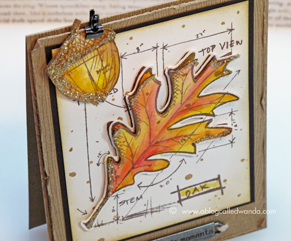 1 ablogcalledwanda.com Tim Holtz Leaf Card