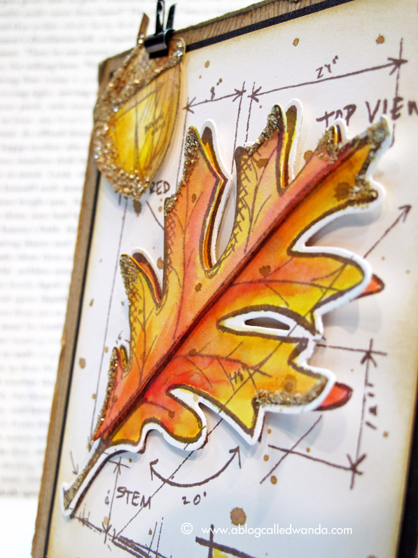 1 ablogcalledwanda.com Tim Holtz Leaf Card