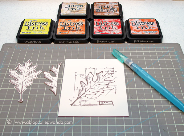 1 ablogcalledwanda.com Tim Holtz Leaf Card
