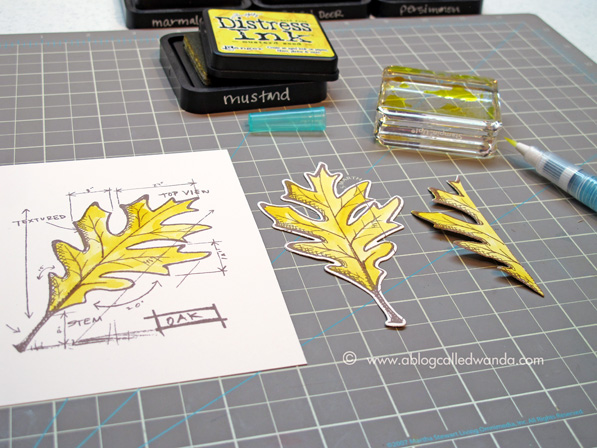 1 ablogcalledwanda.com Tim Holtz Leaf Card