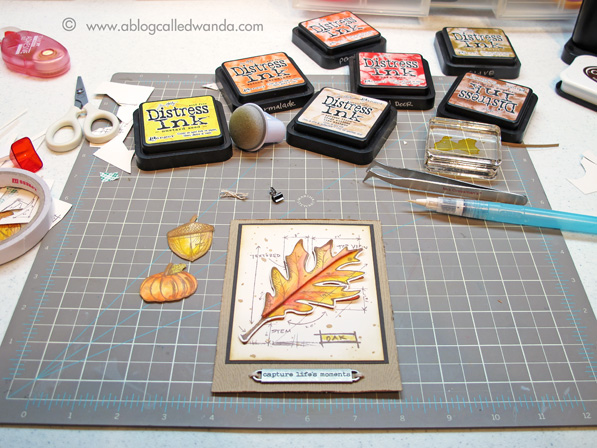 1 ablogcalledwanda.com Tim Holtz Leaf Card