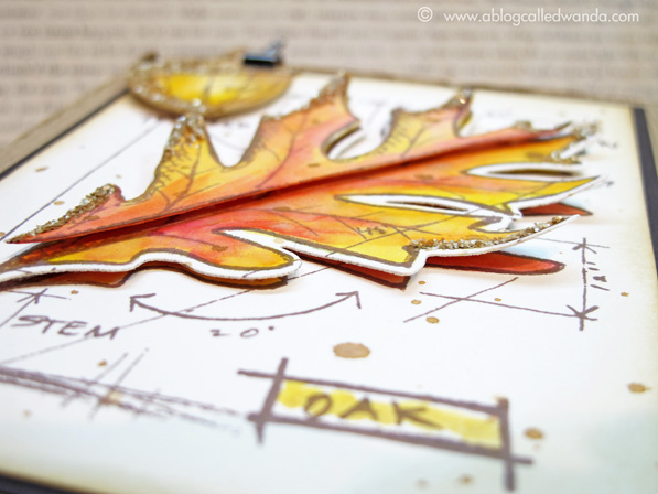 1 ablogcalledwanda.com Tim Holtz Leaf Card