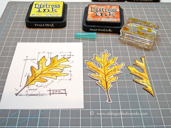 1 ablogcalledwanda.com Tim Holtz Leaf Card