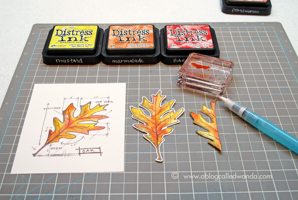 1 ablogcalledwanda.com Tim Holtz Leaf Card