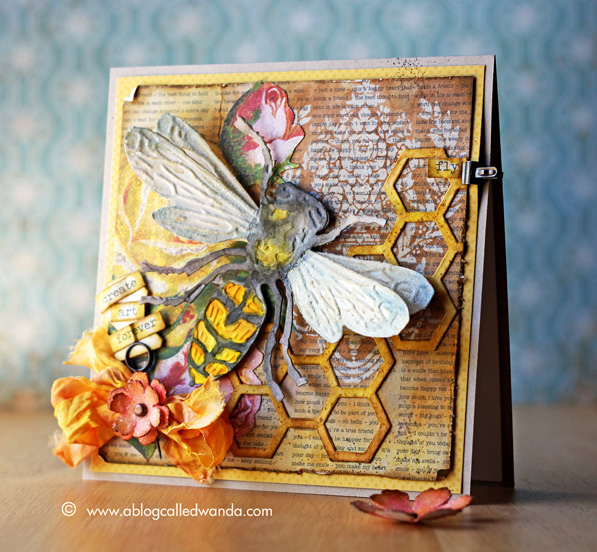 Layered Bee Card by Wanda Guess - Tim Holtz Supplies