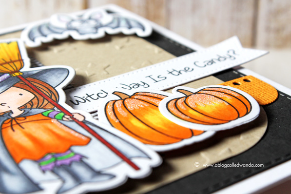 MFT Witch Way Candy stamp set. Card by Wanda Guess