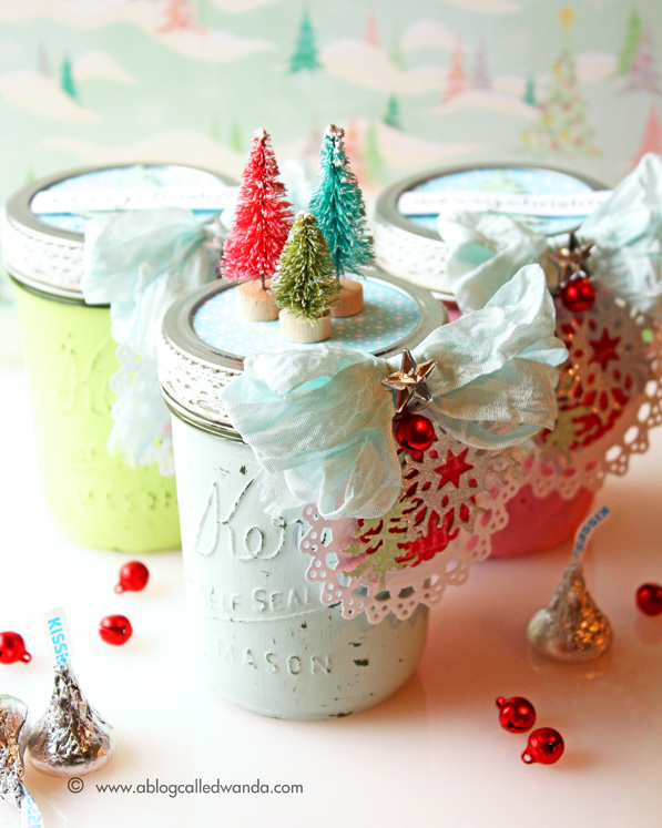 Painted mason jar idea for Christmas by Wanda Guess