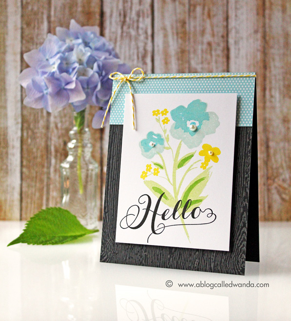 Papertrey Ink Brushed Blooms. Card by Wanda Guess