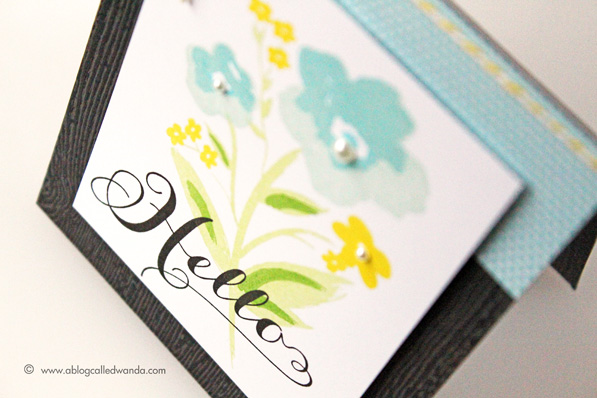 Papertrey Ink PTI Brushed Blooms. Card by Wanda Guess