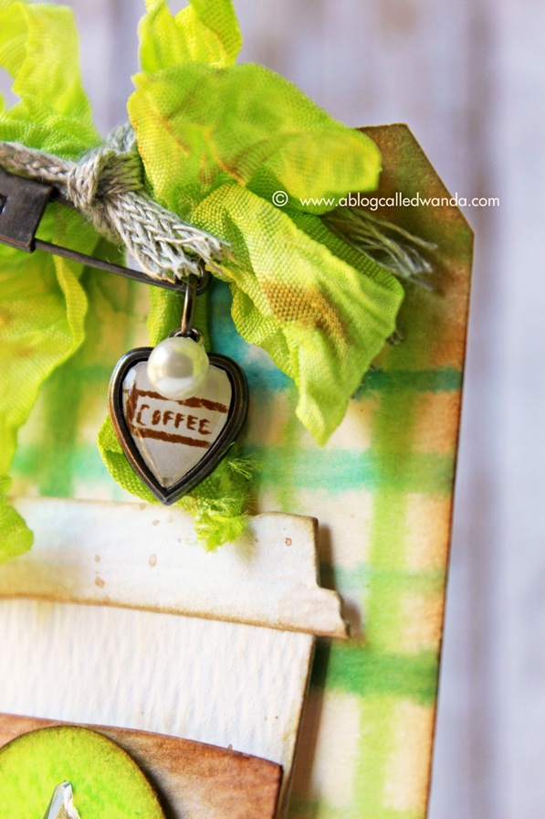 Coffee Tag by Wanda Guess - Tim Holtz heart charm