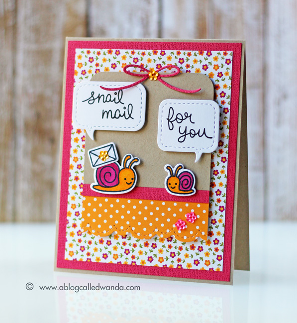 Snail mail! Card by Wanda Guess. Lawn Fawn Gleeful Gardens stamp set. Pretty Pink Posh dies. Snail mail! Card by Wanda Guess. Lawn Fawn Gleeful Gardens stamp set. Pretty Pink Posh dies.