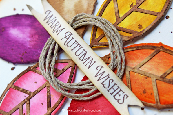 Papertrey Ink leaves - card by Wanda Guess - Distress watercoloring