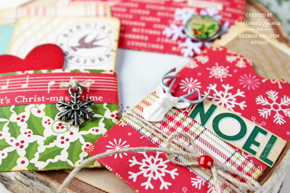 Brenda Walton Studio - project by Wanda Guess. Mini Correspondence dies from Sizzix. Christmas notes.