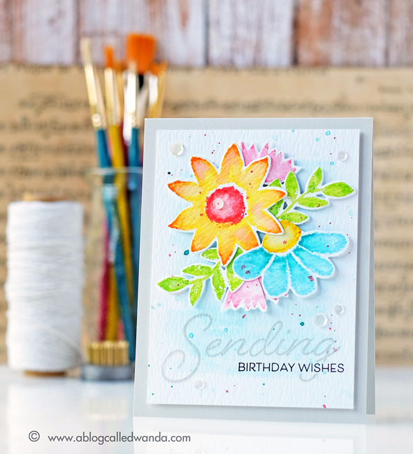 Papertrey Ink Customer Blog Hop for May 2016. Painted Petals stamp set. Card by Wanda Guess.
