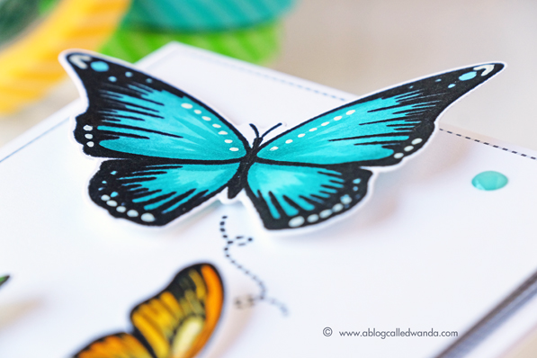 Butterflies and Copic Markers. Card by Wanda Guess