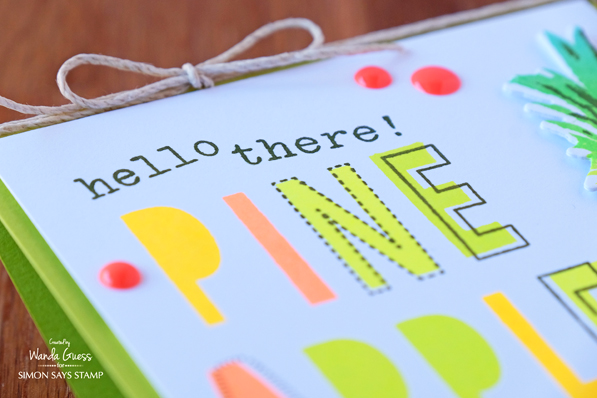 Hero Arts Layering Pineapple Stamps and Ombre Neon Ink Pads. Card by Wanda Guess