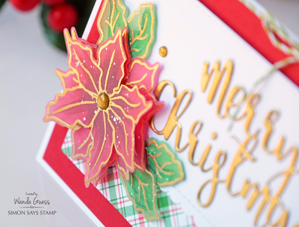 Simon Says Stamp Believe in the Season Holiday Release 2016. Poinsettia card by Wanda Guess