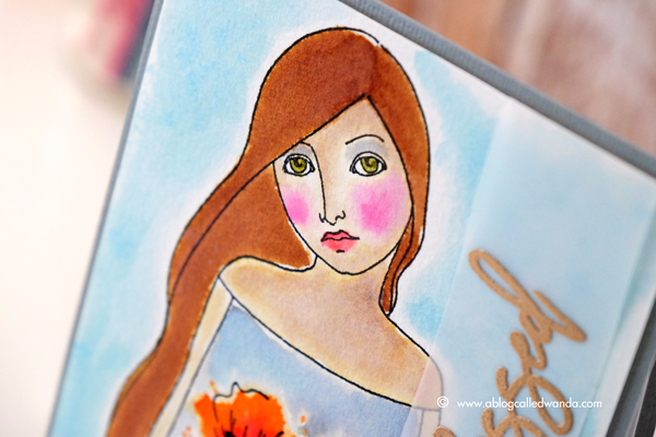 Penny Black Muse Cling Stamp. Distress Inks. Rubbernecker Poppies stamps. Card by Wanda Guess Penny Black Muse Cling Stamp. Distress Inks. Rubbernecker Poppies stamps. Card by Wanda Guess