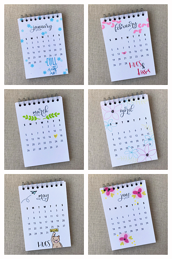 Concord & 9th 2017 calendar pages