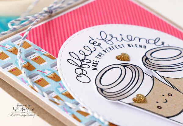 Simon Says Stamp February 2017 Card Kit. Coffee and Tea. Doodlebug papers. Card by Wanda Guess