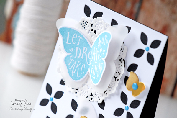 Reverse Confetti Butterfly Dreams. Card by Wanda Guess 