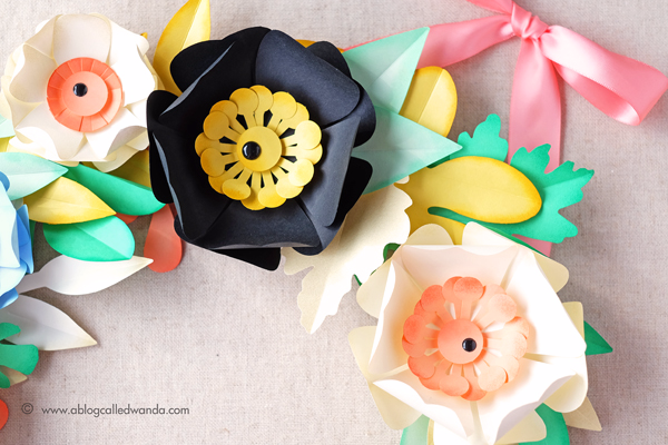 Paper Source Pastel Petals Wreath Kit. Project by Wanda Guess