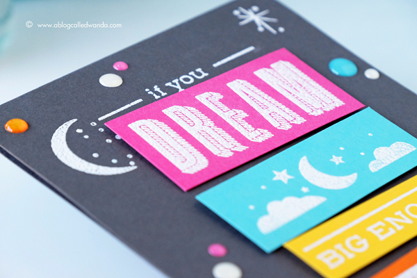 Papertrey Ink May 2017 Release. Quoted Dream Big stamp set. Card by Wanda Guess. PTI design team Papertrey Ink May 2017 Release. Quoted Dream Big stamp set. Card by Wanda Guess. PTI design team