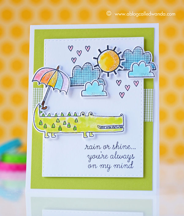 Reverse Confetti stamps! Card by Wanda Guess. Weather it Together and Later Alligator