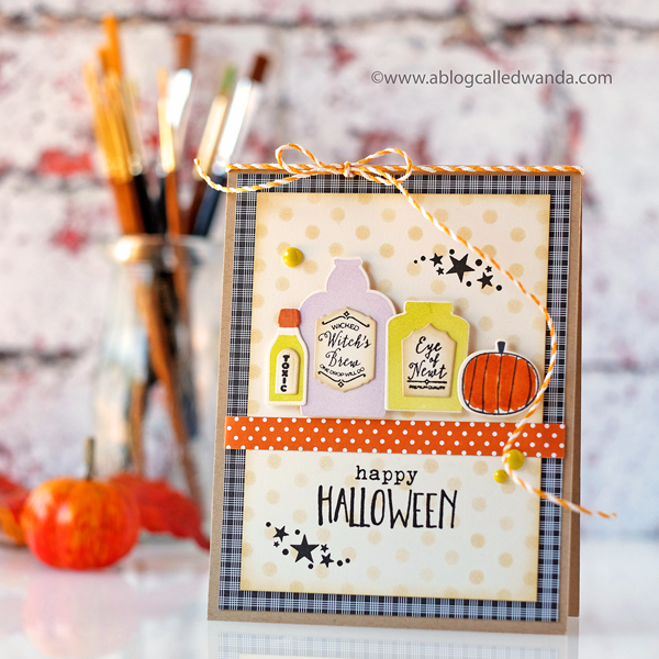 PAPERTREY INK WICKED ELIXIR STAMP SET. HALLOWEEN CARD NEW RELEASE. WANDA GUESS