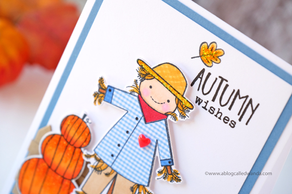 Scarecrow Autumn card. Copic marker coloring 