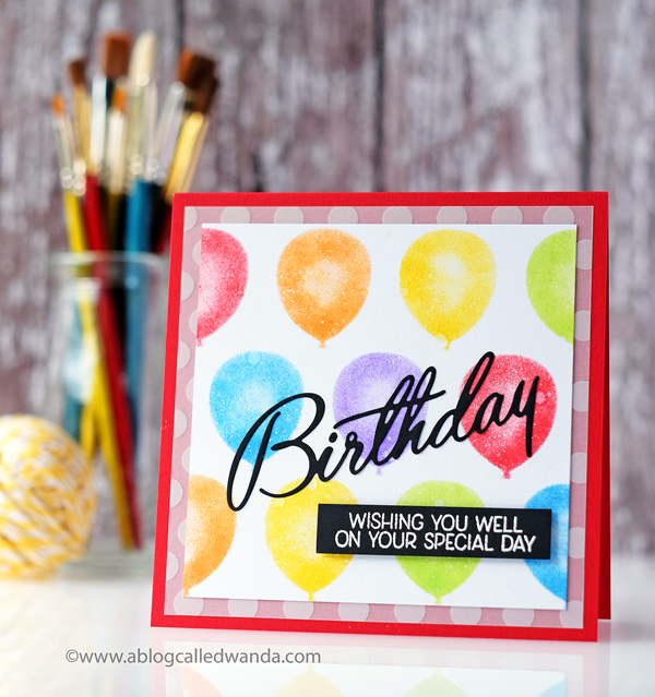 Papertrey Ink Balloon stencil birthday card