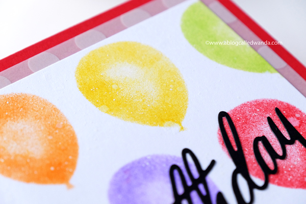 Papertrey Ink Balloon stencil birthday card