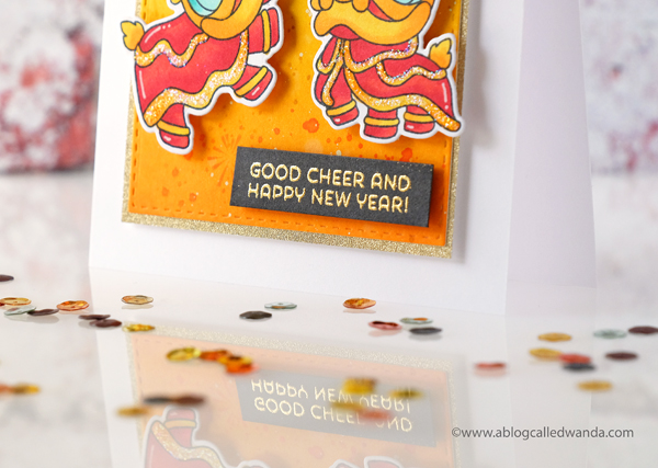 Mama Elephant Lion Dance Stamp Set. Chinese New Year card Wanda Guess