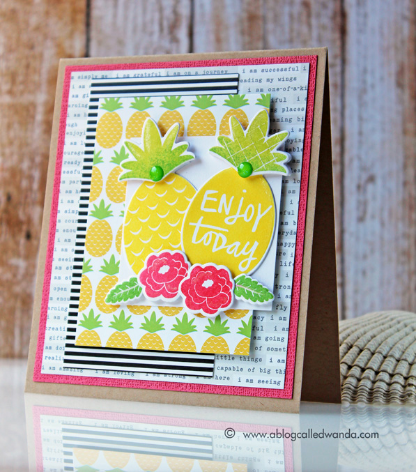 Reverse Confetti Pineapples - card by Wanda Guess