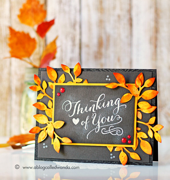 Papertrey Ink Blog Hop. September 2015. Graceful Greetings stamps. Chalkboard stamping technique. Card by Wanda Guess