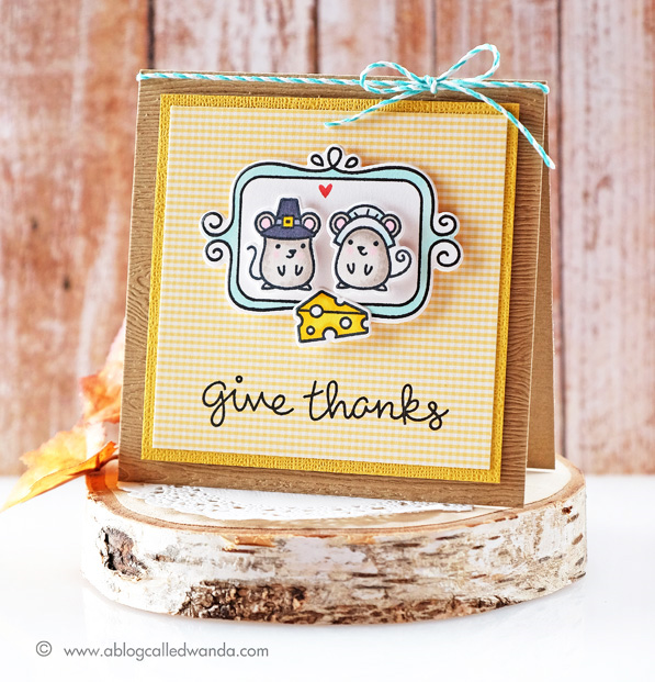Thanksgiving card with Lawn Fawn Stamps - by Wanda Guess