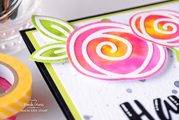 Simon Says Stamp Single Roses Dies. Diecember release. Card by Wanda Guess. Distress Inks watercolor