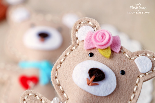 1 SIMON SAYS STAMP SPRING PLUSH RELEASE BEARS. PROJECT BY WANDA GUESS. FELT.