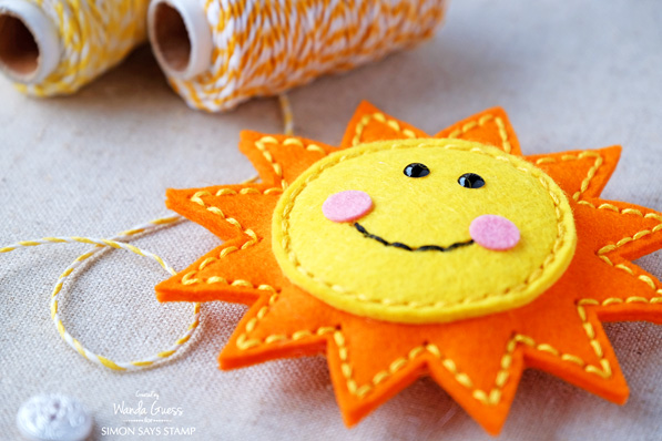 1 SIMON SAYS STAMP SPRING PLUSH FELT SUN AND CLOUD BY WANDA GUESS