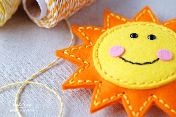 1 SIMON SAYS STAMP SPRING PLUSH FELT SUN AND CLOUD BY WANDA GUESS
