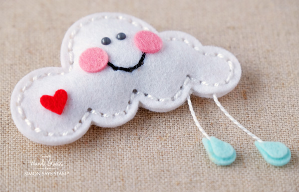 1 SIMON SAYS STAMP SPRING PLUSH FELT SUN AND CLOUD BY WANDA GUESS