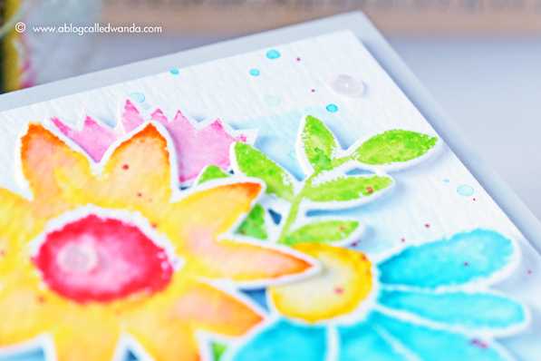 PTI Painted Petals stamp set. Card by Wanda Guess