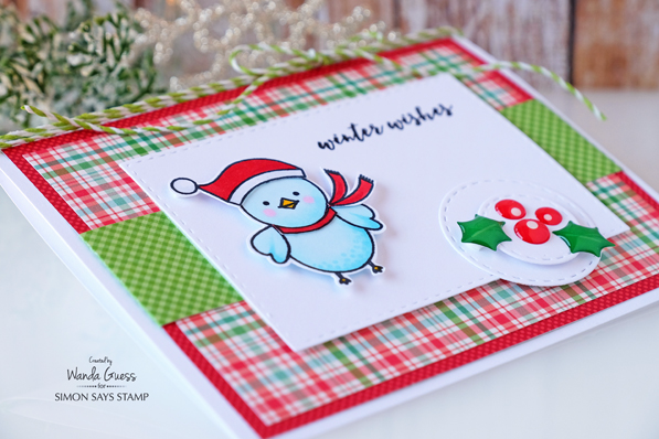 Simon Says Stamp - Stamptember 2016. Collaboration with Pretty Pink Posh. Winter Bird Friend stamp set. Card by Wanda Guess Simon Says Stamp - Stamptember 2016. Collaboration with Pretty Pink Posh. Winter Bird Friend stamp set. Card by Wanda Guess