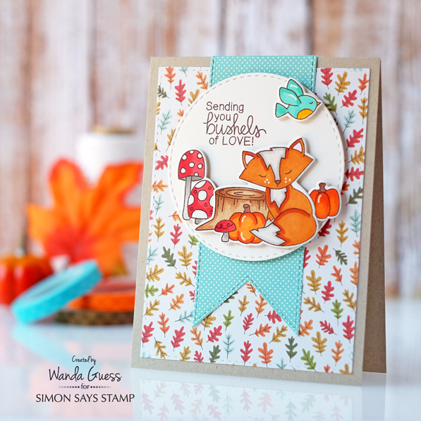 Simon Says Stamp - Stamptember 2016. Newton's Nook Bushels of Love stamp set. Card by Wanda Guess. Copic Markers
