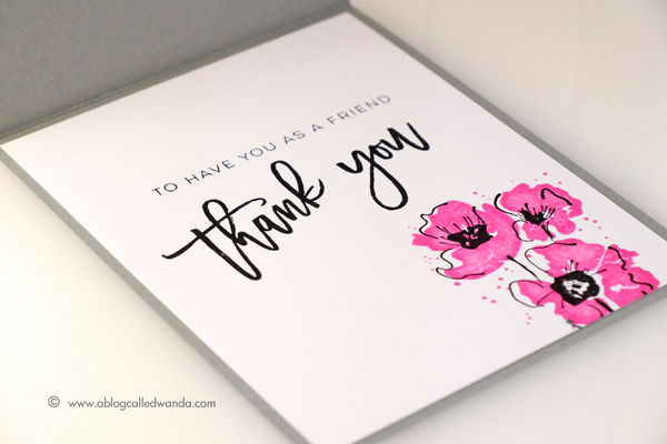 Right at Home Script Greetings stamp set. Thank You card by Wanda Guess Right at Home Script Greetings stamp set. Thank You card by Wanda Guess