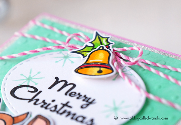 Avery Elle Kitsch Christmas stamps and dies. Card by Wanda Guess