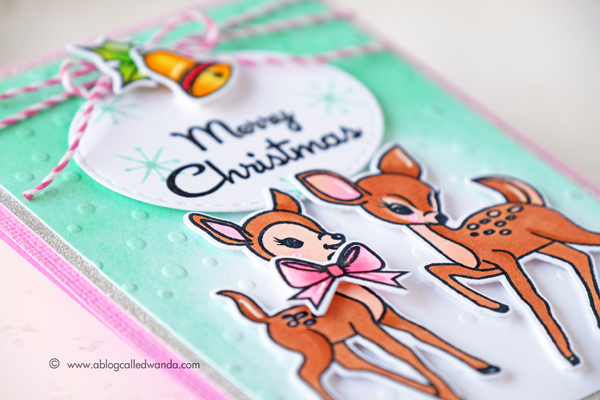 Avery Elle Kitsch Christmas stamps and dies. Card by Wanda Guess