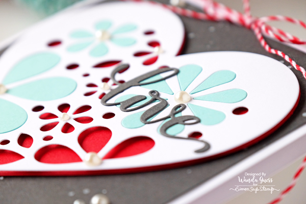 Simon Says Stamp Hey Love release. Heart of Flowers Die. Valentine card by Wanda Guess